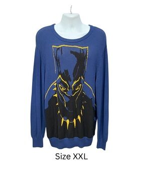 Marvel Black Panther T’Challa Sweater XXL NWT Blue Sweater